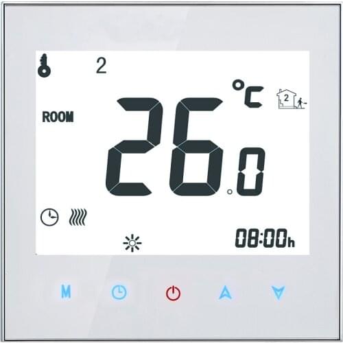5A 110-230V Weekly Programmable LCD Display Touch Screen Water / Electric Heating Thermostat Room Temperature Controller Home