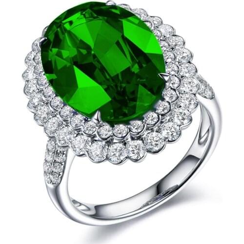 QTT Delicate Crystal Ring for Women Genuine 925 Silver Classic Engagement Ring Pave Oval CZ Ring Female Fashion Wedding Jewelry