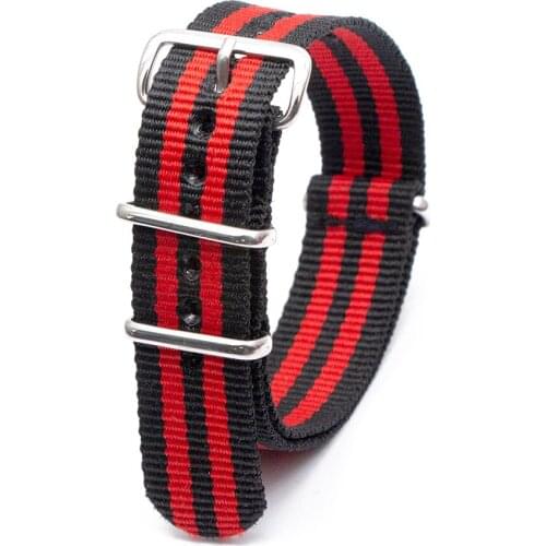 Sports Strap For Nato Fabric Nylon Bands Silver Buckle Belt 18 20 22 24 MM Watchband Accessories Bracelet Men Women