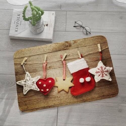 Christmas Rug Creative 3D Printing Hallway Carpets and Rugs for Bedroom Living Room Carpet Kitchen Bathroom Anti-Slip Floor Mats