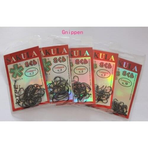 SAKULA (20 pieces/pack) Teflon Coating Gnippen Carp Fishing Hook High Carbon Steel Black Barbed Japanese technology