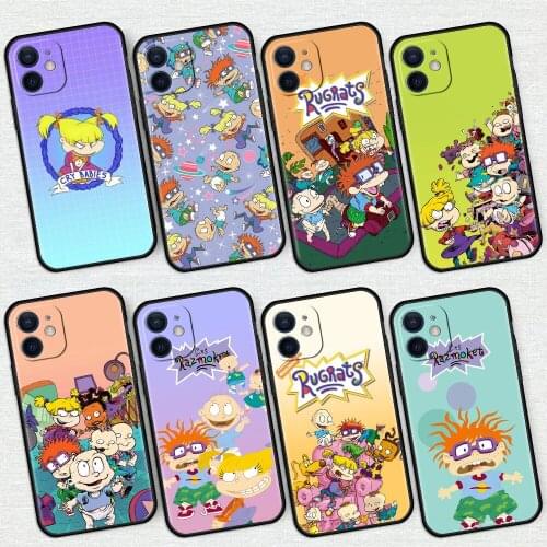 Silicone Soft Phone Case For iPhone 12 Mini 11 Pro Max XS XR X 6 7 8 Plus 6S 5 5S SE 2020 Cover Coque Funda Cartoon Rugrat Anime