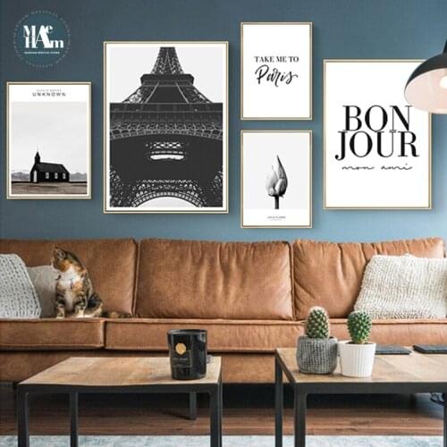 Nordic Building tower wall art Canvas posters Painting Prints Landscape Picture for Living Room Morden contracted art Home Decor