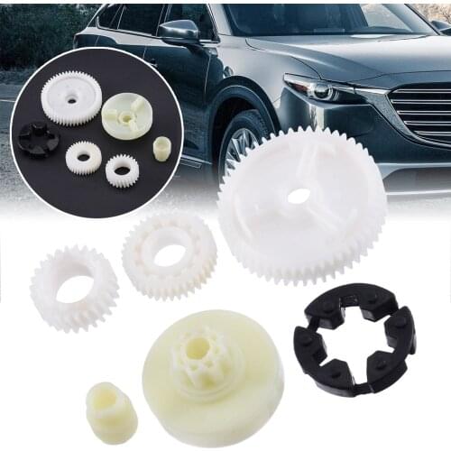 Treyues 6pcs Car Window Motor Gear Regulator Replacement ABS + Rubber G22C5958X For Mazda 3 5 6 CX-7 CX-9 RX-8 Accessories