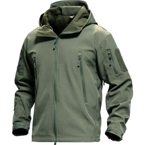 Waterproof and Warm Soft Shell Jacket Army Fan Military Tactical Jacket Camouflage Outdoor Jacket Hunting Fishing Fleece Jacket
