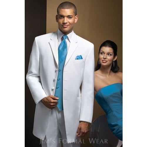 High Quality Mens Suits Groom Tuxedos Groomsmen Wedding Party Dinner Best Man Suits Blazer (Jacket+Pants+Vest+Tie) NO:309