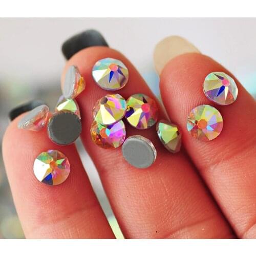 YANRUO Adhesive Rhinestones 2088 Crystals AB SS20 (8 big+8 small) Strass Cristal Heat Iron On Hotfix Rhinestones Applique DIY