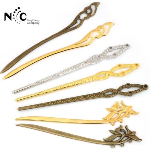 1Pc Ancient Gold Silver Bronze Vintage Hair Sticks Headbands For Women Elegance Lady Hairpins Fashion Hair Clip Hair Accessories
