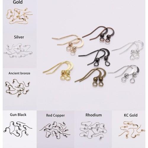 100Pcs19*18mm Earring Components Hooks Twist Gold Bronze Ear Hook Clasps Earring Wires Findings For DIY Jewelry Making Wholesale