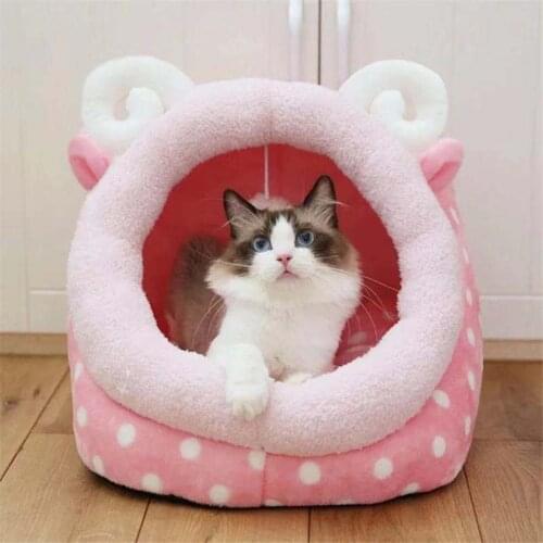 Winter style Plush pet bed Cat Sleeping Bed Kitten House bed mat Cat Kennel Full-size warm Luxury pet sofa Hand Mechanical wash
