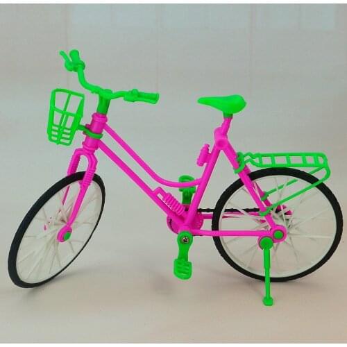 1:6 Toy Plastic Bike Bicycle With Basket For Barbie Doll Outdoor Accessories
