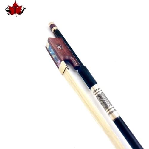 1pcs strong black Carbon fiber viola bow,snakewood frog,copper mounted