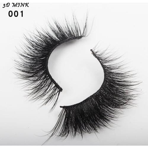 100% Mink Hair Eyelashes 3D Pre-made Full Strip Lashes Dense Natural Long Charming Eyelash Extensions #001-#008