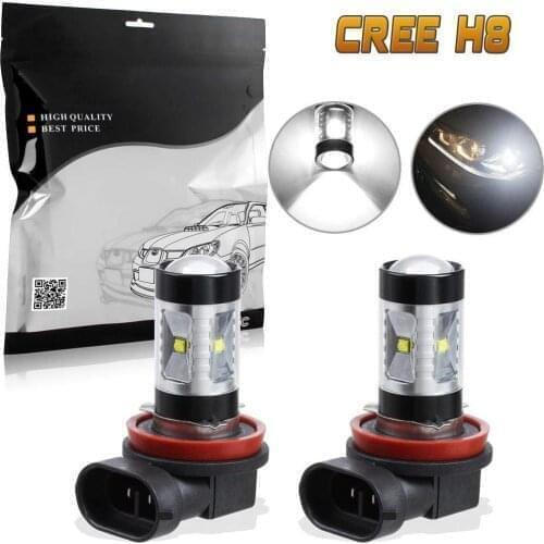12/24V Extremely Super Bright Canbus CreexbdChips H11 H8 30W 1400LM LED Fog Light Bulbs, Plug-n-Play Cool White (pack of 2)