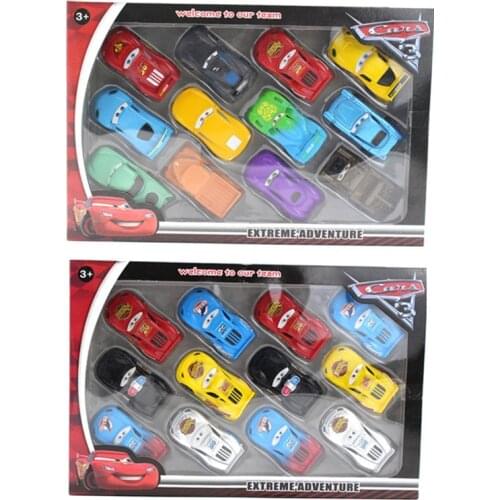 12Pcs/set Disney Pixar Car 3 Lightning McQueen Jackson Storm Material Mack Uncle Truck 1:55 Die Casting Quality Car Model
