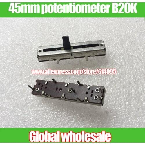 2pcs for Sharp camcorder 45mm single tap with straight slip potentiometer B20K / handle length 10MM white shell