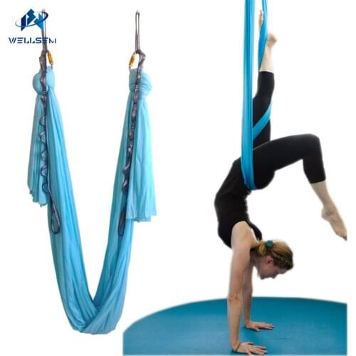 4meter set flying Yoga Hammock Aerial Swing Trapeze AntiGravity Inversion bed Aerial Traction Device Yoga for Professional