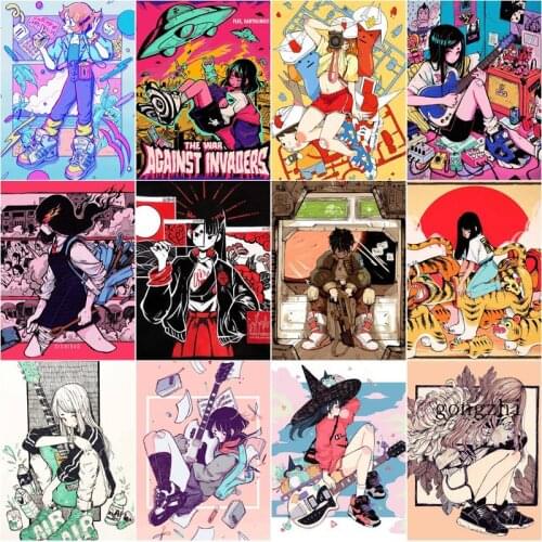 5D Diy Diamond Painting Embroidery Guitar Trend Girl Full Round Square Drill Rhinestone Cross Stitch Kits Mosaic Pictures Decor