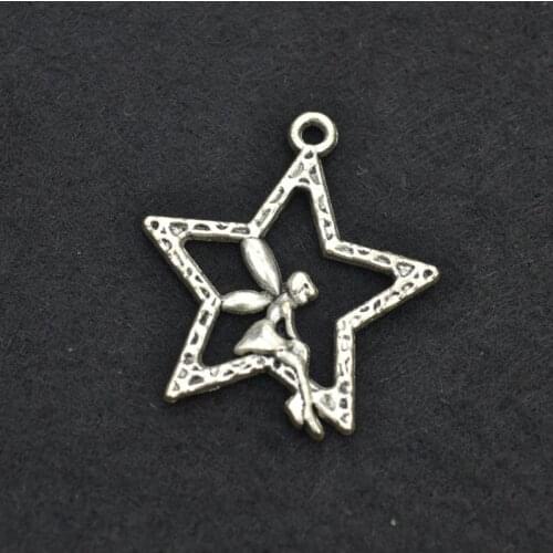Free Shippin 15 pcs 29*25 mm antique silver color Alloy Angel charms Pendant Jewelry Findings 3345A