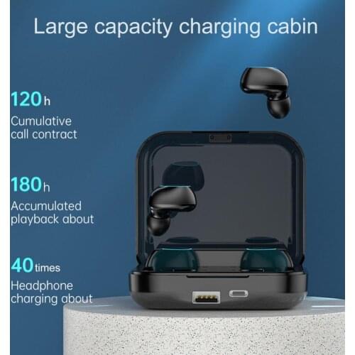 4Pcs M22 Earphone Bluetooth 5.1 Noise Reduction Mini Wireless Earpieces for Phone Type-c couples two pairs of dual in-ear headph