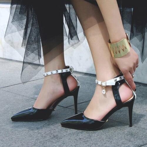 Big Size high heels sandals women shoes woman summer ladies Willow nail with slim high heel hollow sandals