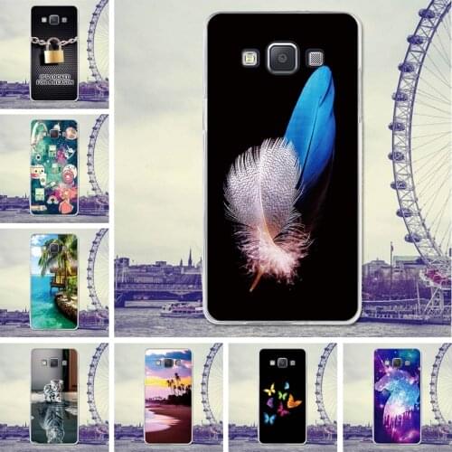 For Coque Samsung Galaxy A5 A500 A500F A500H Case Cover 5.0 Feather Cartoon Rubber Silicone Case For Samsung A5 2015 Phone Cases