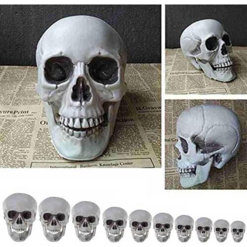 DIY Skull Ornaments Statues Halloween Decorations Artificial Skull Head Model Plastic Skeleton Halloween Party Bar Ornament Prop