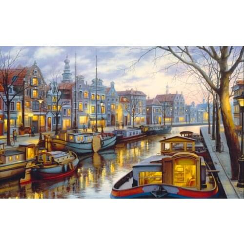 Amsterdam canal The wooden puzzle 500 pieces ersion jigsaw puzzle white card adult childrens educational toys