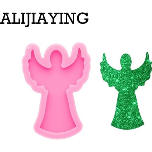 DY0335 Super Glossy Angel Silicone Mold Epoxy Craft Molds DIY for Badge Reel Polymer Clay Resin Crafting Mould