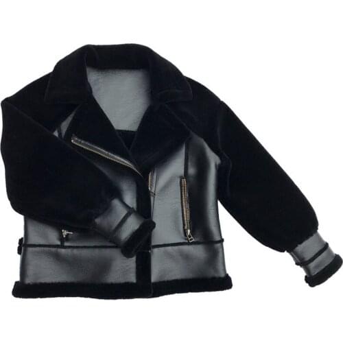 Leather 2020 Warm PU Jackets Padded Wool Fur Coat Female Winter Jacket Women Green Coats Plus Size Abrigo Mujer WXF592