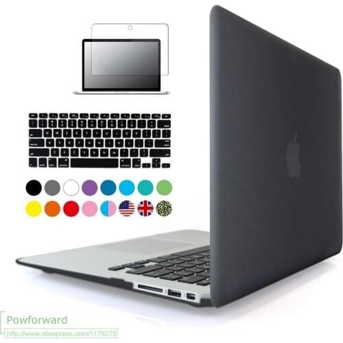 3 in 1 Matte Hard laptop Case For Apple macbook Air Pro Retina 11 12 13 15 inch Protector For Mac book 11.6 13.3 15.4 Touchbar