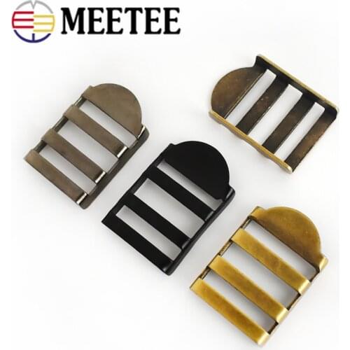 Meetee 4/10pcs 25mm Metal Ladder Buckles Bags Strap Adjustment Tri-Glide Buckle DIY Webbing Belt Clasp Hook Hardware Accessories