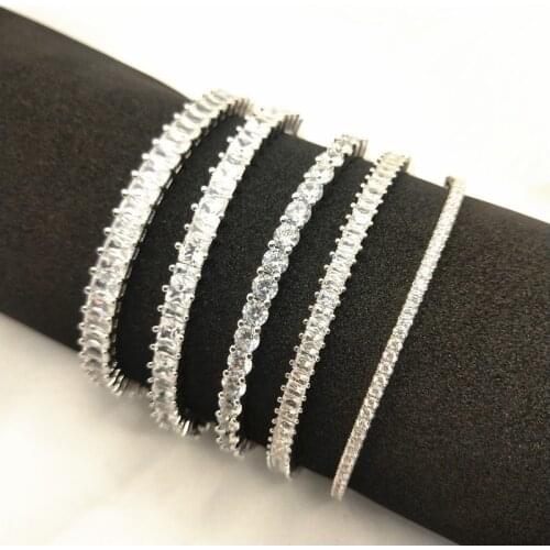 Fashion Multi Style Simple Crystal Bracelet Bangle For Women Luxury Silver Color Wedding Bracelets & Bangles Jewelry Gift Zk30