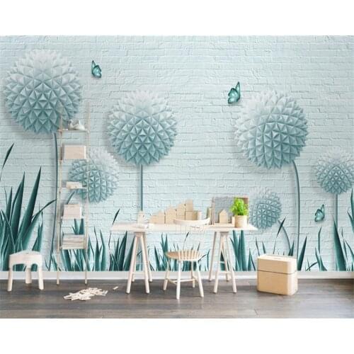 Beibehang Custom Wall Wallpaper murals 3d stereo ball dandelion brick wall TV background wall wallpaper for walls 3 d tapeten