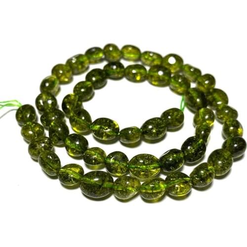 Wholesale Natural Stone Green Olive Crystal 6-7mm Gravel Spacer Beads For Jewelry Making DIY Bracelet Necklace Accessories