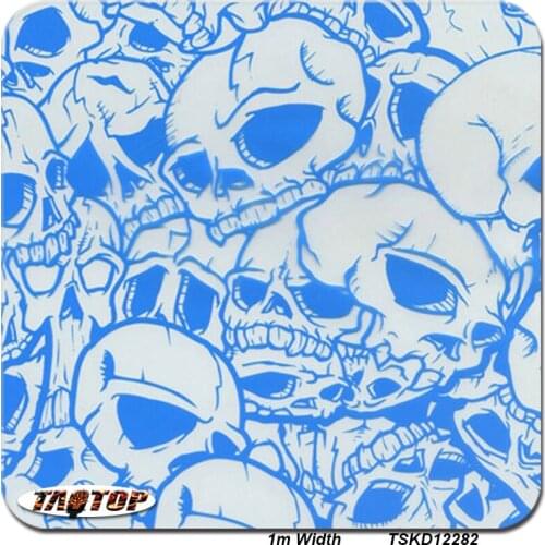 Film 1m TSD12282 10Sq Blue Skull Hydrographic Films Hydro Printing Film Water Transfer Printing Film