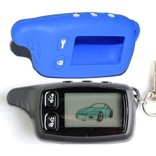 TW 9030 LCD Remote Control Key Fob Keychain + Silicone Key Case Trinket for TW9030 two way car alarm system Tomahawk TW-9030