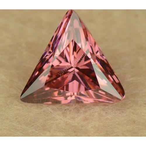 Sale 5A 3x3~12x12mm Triangle Shape Light Rhodolite Lab Created Cubic Zirconia Loose CZ Gems Stone For DIY Jewelry