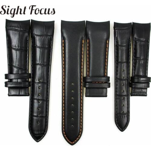 18 22 23 24mm Curved End Genuine Cowhide Leather Watchband for Tissot T035 Watch Straps 1853 Men Women Bands Bracelet Relogio