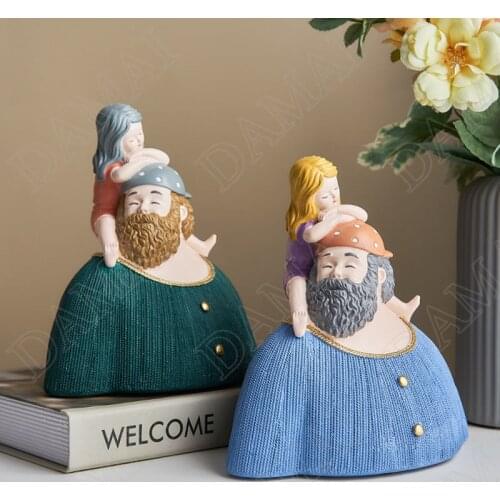 European Style Resin Embellishments Figurine Desk Desktop Character Statue Ornaments Home Decoration Accessories for Living Room