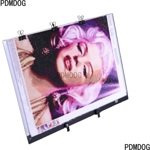 A4 LED Light Pad for Diamond Painting, USB Powered Light Board Kit, Adjustable Brightness with Detachable Stand and Clips