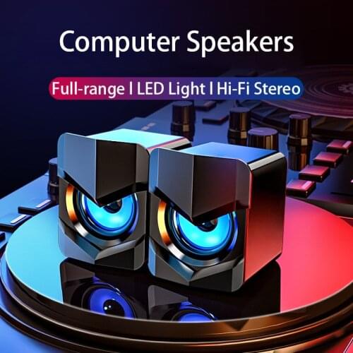 LED USB Computer Speakers Pc Speaker for Desktop AUX Wired parlantes caixa de som para pc altavoces ordenador haut parleur 2021