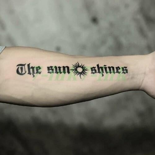 Waterproof Temporary Tatoo Sticker Dark Floral English Letters Water Transfer Fake Tatoo Flash Tatto for Men Women