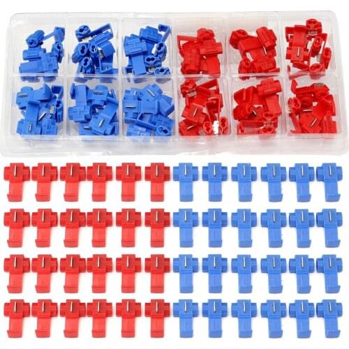 High Quality 70Pcs Quick Splice Wire Connector Blue Red Electrical Cable Fast Nylon Terminal Crimp