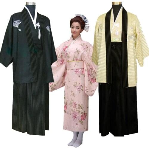 Japones Kimono Man Japanese Traditional Dress Yukata Stage Dance Costume Hombres Quimono Men Samurai Clothing National Robe