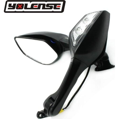 For Kawasaki Ninja ZX10R ZX-10R 11 12 13 14 15 Black Motorcycle Mirror LED Turn Light Signals Motor Rear View Mirrors case