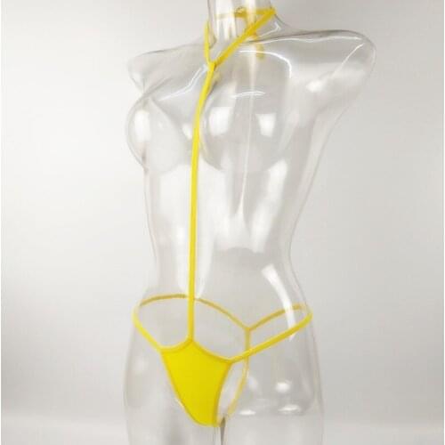 Women Extreme Sexy Body Suit One Piece Lingerie Female Sexy Bandage Jumpsuit Teddies Bathing Suit Yellow Color