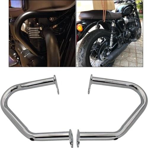 1pair Chrome Motorcycle Engine Guard Crash Bars For Triumph Bonneville T100 T120 16-19