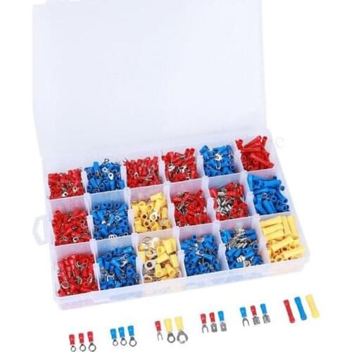 1200pcs Electrical Connectors, Sopoby Insulated Crimp Terminals, Mixed Assorted Lug Kit Ring Fork Spade Butt Connector Set