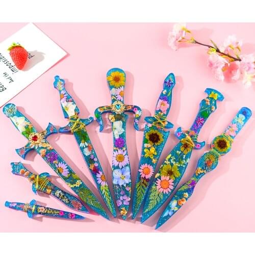 2021 Resin Dagger Resin Molds Dagger Silicone Molds for Epoxy Resin Different Shape Sword for Keychain Decoration Drop Shipping